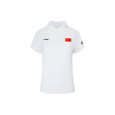 Li Ning Sports Casual Breathable Polo Shirt Women tops Standard-White APLS230-2