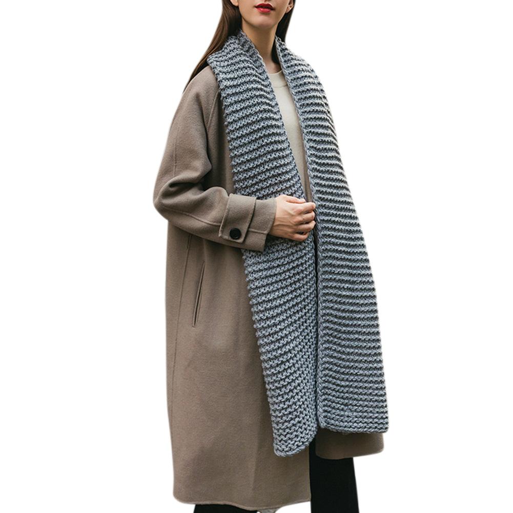 Women Solid Color Scarf Delicate Knitting Fashion Scarves Warm Neck Scarf