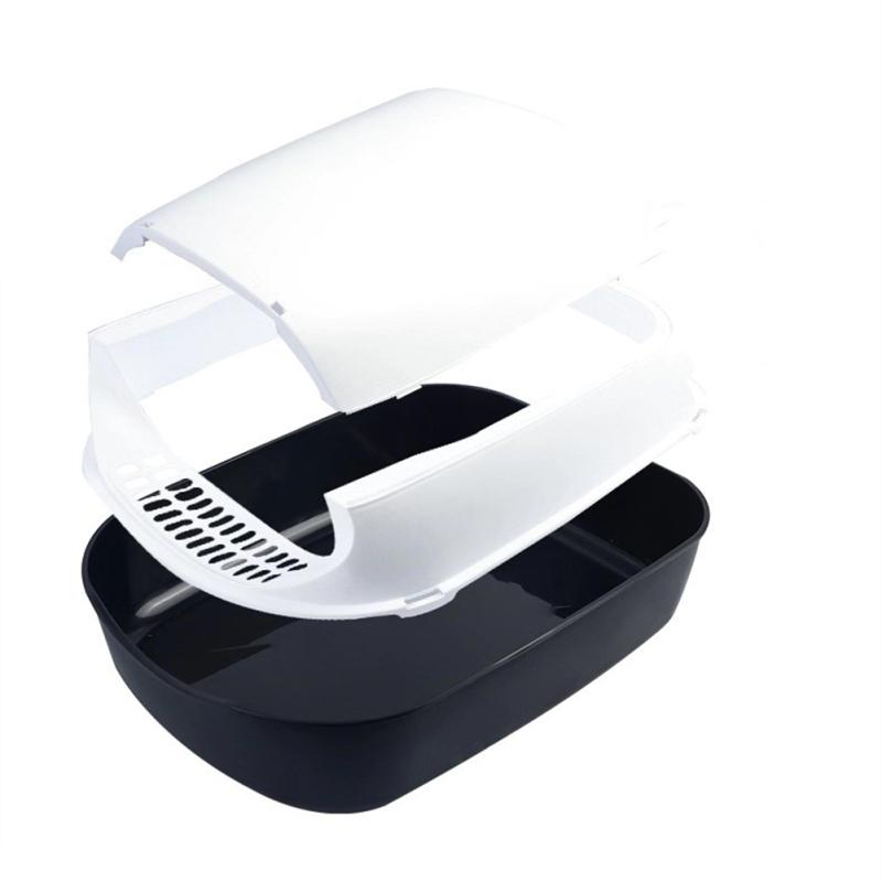 Fully Enclosed Pet Kitten Anti Splash Indoor Toilet Clean Sand Tray Basin Cleaning Cats Supplies