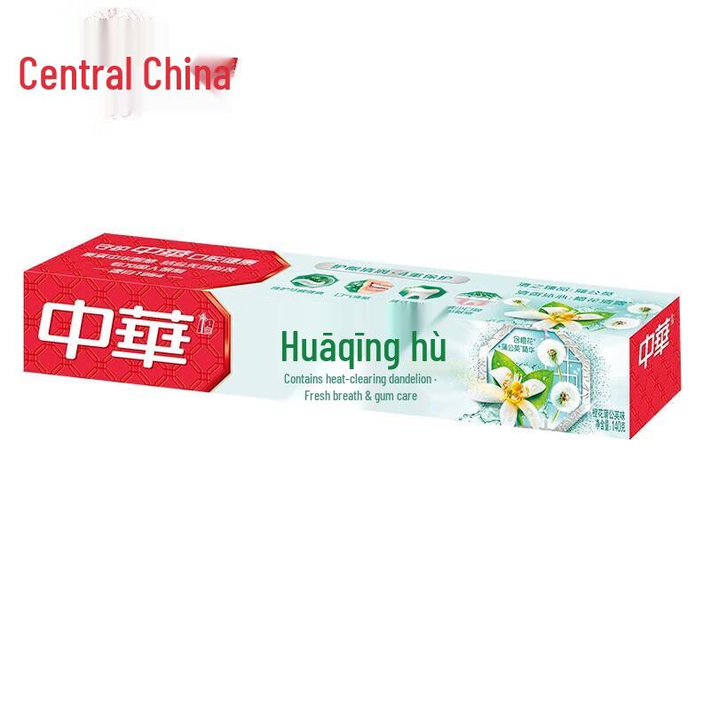 Зубная паста Zhonghua Huaqinghu с ароматом апельсинового цвета и одуванчика Y23 - Упаковка 4 x 140 г
