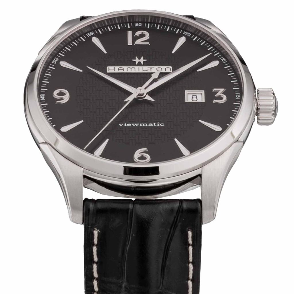 Часы Jazzmaster Viewmatic Auto с черным циферблатом из нержавеющей стали и сапфировым стеклом, автоматические, 44 мм, швейцарские брендовые часы H32755731 [Hamilton] мужские [Товар]