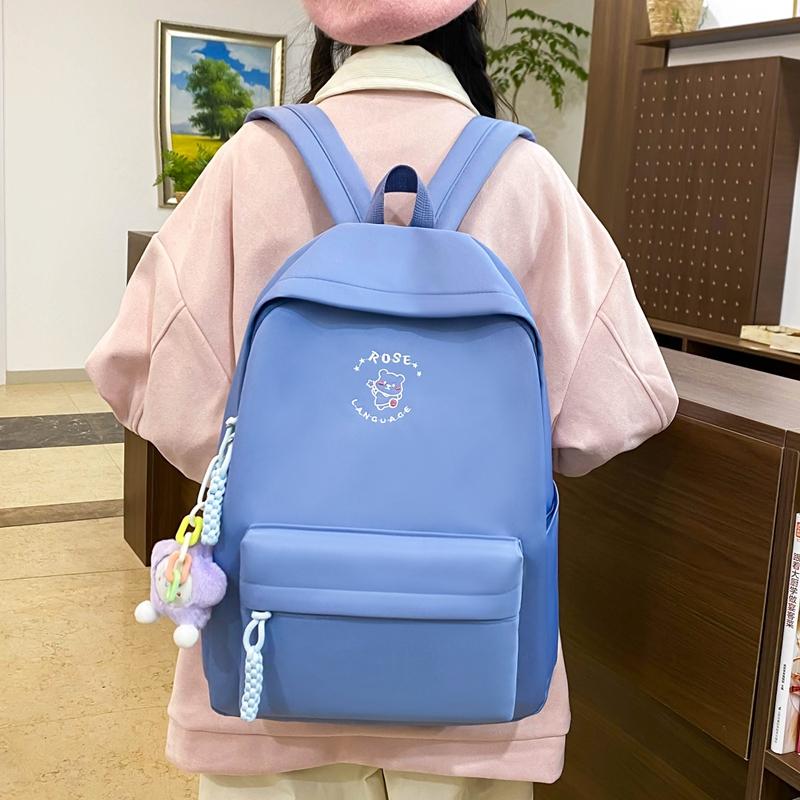 Комплект из трех рюкзаков с мультяшным принтом, школьный рюкзак для девочек, большой вместимости, для учеников начальной и средней школы