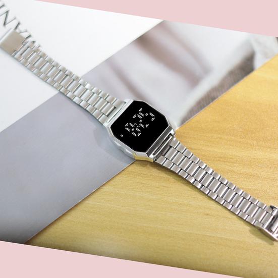 Модные цифровые часы с гальваническим покрытием, светодиодный дисплей, совместимый с HD, четкое изображение, водонепроницаемые часы, электронный браслет, часы для студентов