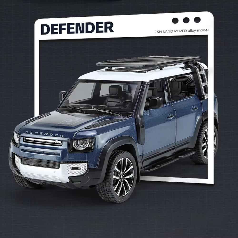 1:24 Модель из сплава Land Rover Range Rover Defender Cullinan Литая игрушечная машина Открывающиеся двери Звук Свет Транспортные средства Детские рождественские подарки