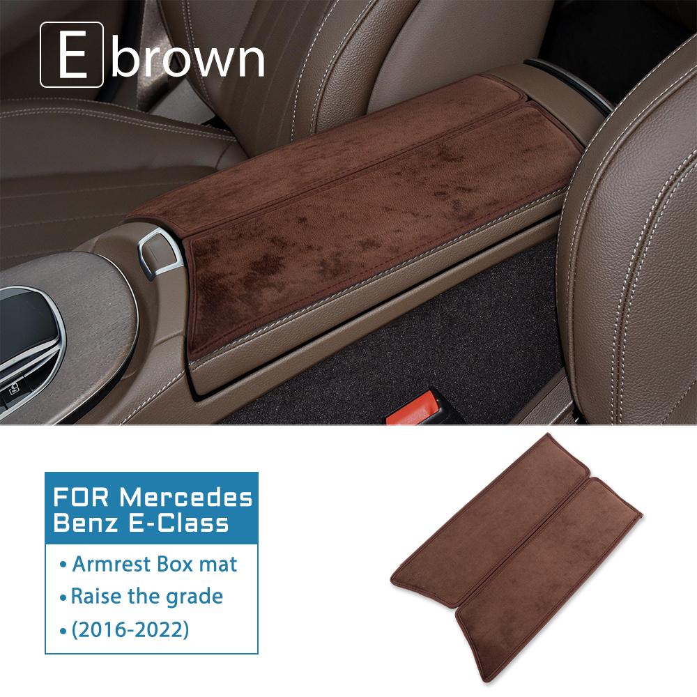 Car Armrest Box Cushion Fleece Pad Cover For Mercedes Benz A C E S Class GLE GLB GLA W205 W213 W167 W177 H247 X247 2015-