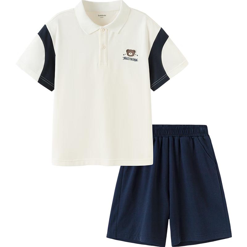 Balabala Boys' Summer Short Sleeve Two-Piece Set