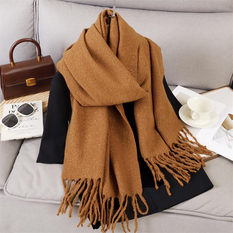 Luxury 2 Colours Cashmere Scarf Women Autumn Winter Shawl Pashmina Handkerchief Lady Pareo Soft Outdoor Windproof Travel Bufanda