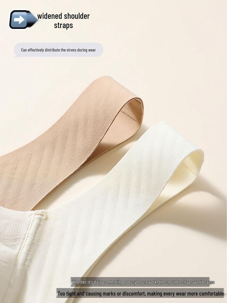 New Year Red Seamless Soft Lift Bra for Small Bust, Plus Size Support, Women's Gathered Fit