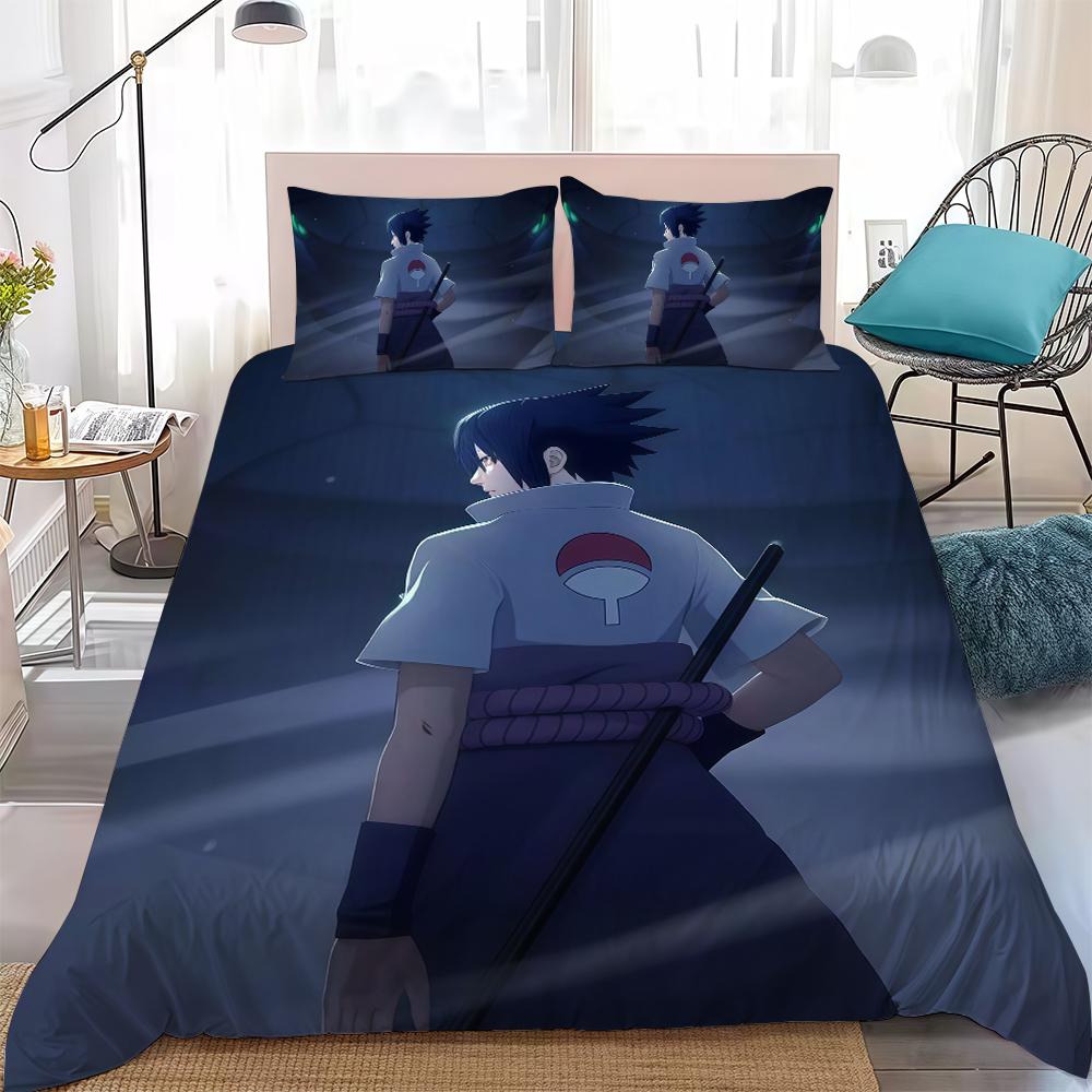 N-NARUTO Cool Anime Duvet Cover Set Home Style Bedding Soft Laundry Cotton Bed 3 Piece Set Student Dormitory Gift