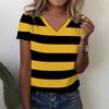 Женские футболки с забавным полосатым принтом, модные простые футболки с узором для женщин, летняя одежда для отдыха и уличная одежда