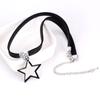 Элегантное корейское колье-чокер для женщин с черным шнурком и геометрическим дизайном звезды