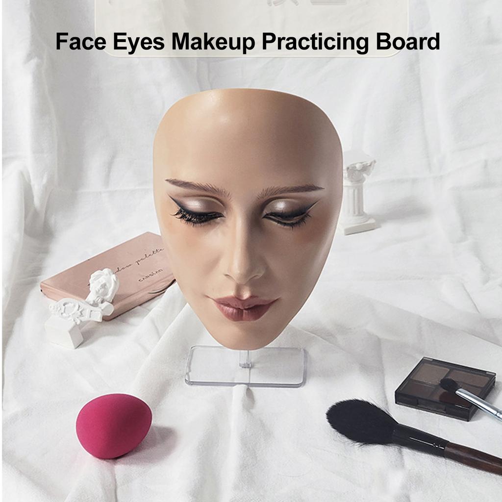 Full Face Makeup Mannequin Silicone Practicing Board Perfect Aid To Practice Makeup For Beginner