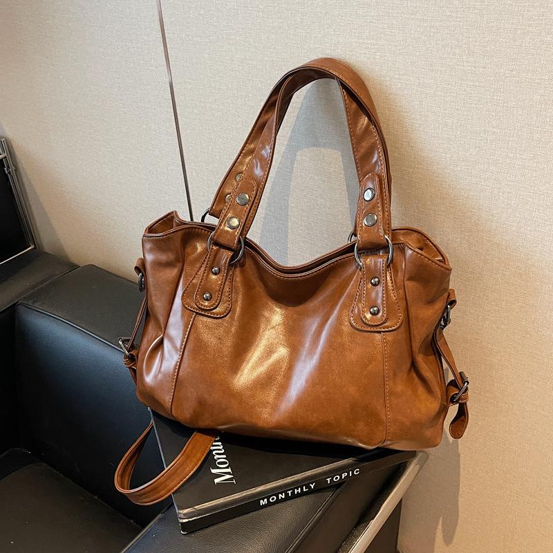 Премиальная ретро большая вместительная сумка-тоут для поездок на работу, женская осенне-зимняя новинка, универсальная наплечная сумка-мессенджер