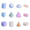 Geometric Shape Blocks 3D Solids Math Toy Multicolored Shapes Pattern Montessori