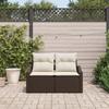 vidaXL 2-seater Garden Sofa with Cushions In Brown Poly Rattan 42006773