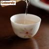 Hand-painted Sakura Powder Teacup Ancient Tea Bowl Mug Tea-tasting Fragrance Cup Chazhan Master Cups Tea Services Supplies gifts
