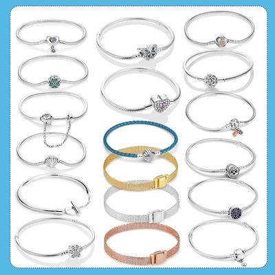 925 Серебряный Браслет Подвески Бусины Браслеты Узел Бесконечности Женщины Femme Браслет Ювелирные Изделия