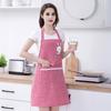 Милый мультяшный кухонный фартук с кроликом для мужчин и женщин, розово-белый, водонепроницаемый, из хлопка и льна, легко чистится, с большим карманом и H-образными лямками, для дома