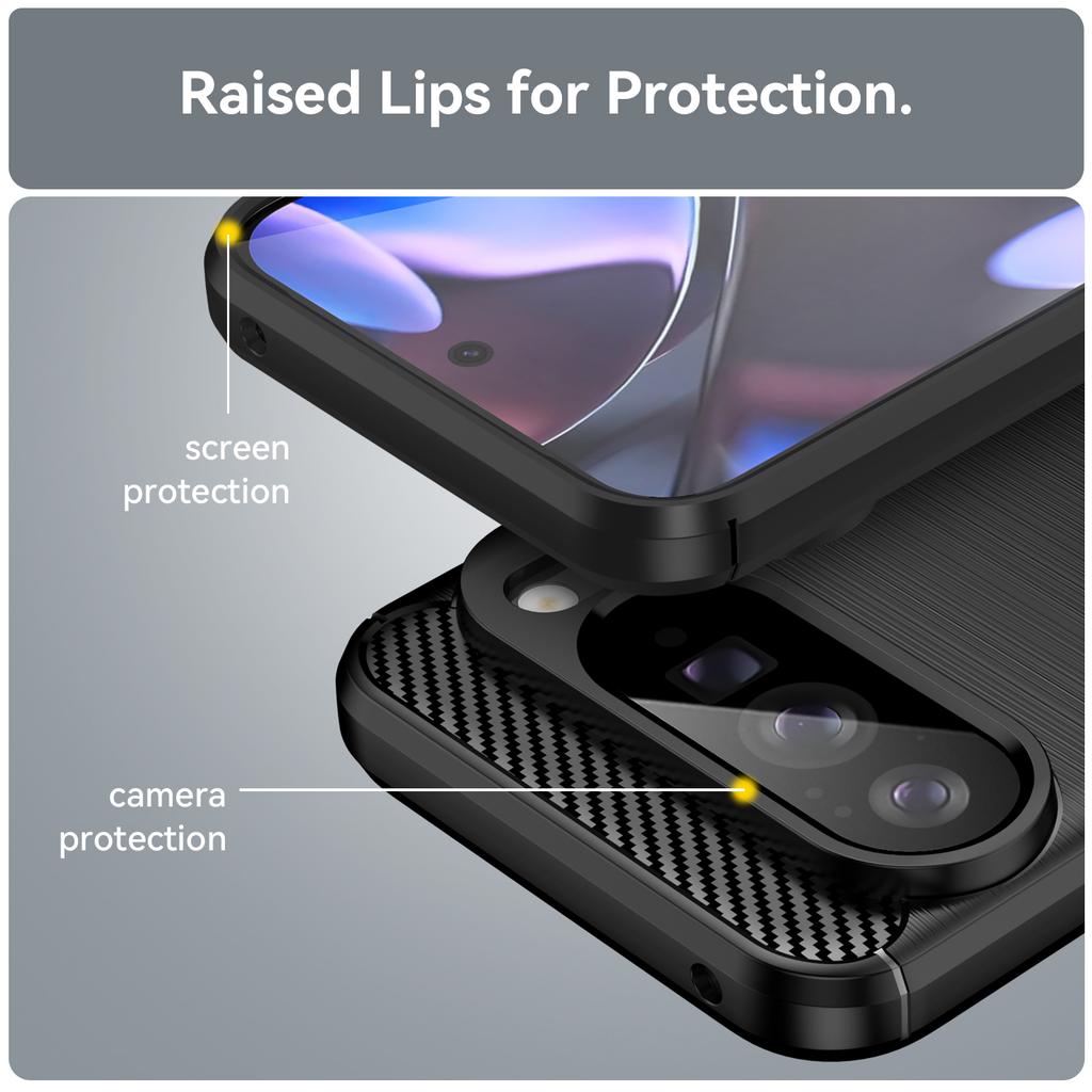 For Google Pixel 10 Pro XL Case Protective Phone Cover Carbon Fiber Texture Brushed