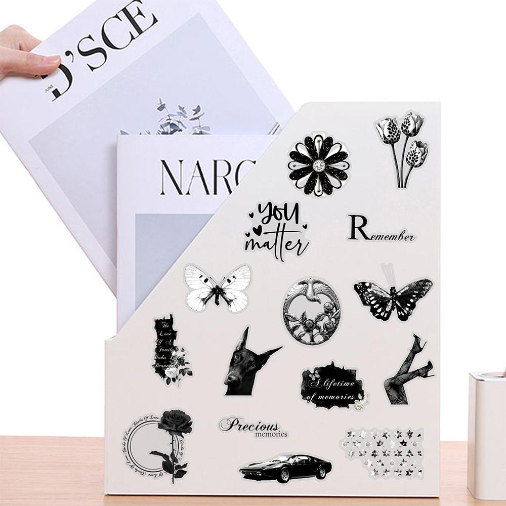 10 30 50Pcs Black White Ins Style Art Cartoon Stickers Aesthetic Decals Diy Motorcycle Motorcycle Notebook Cool Graffiti Sticker