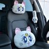 Cartoon Car Headrest Pillow Cute Car Luna Cat Head Plush Neck Pillow Car Seat Headrest Cushion Kawaii Girl Car Accessories