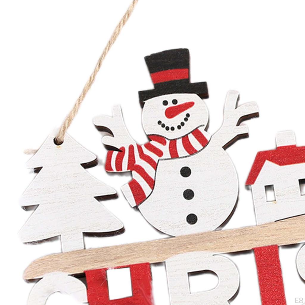 Wooden Christmas Hanging Ornament with Bells, Sign, Door Sign for Porch, Housewarming,