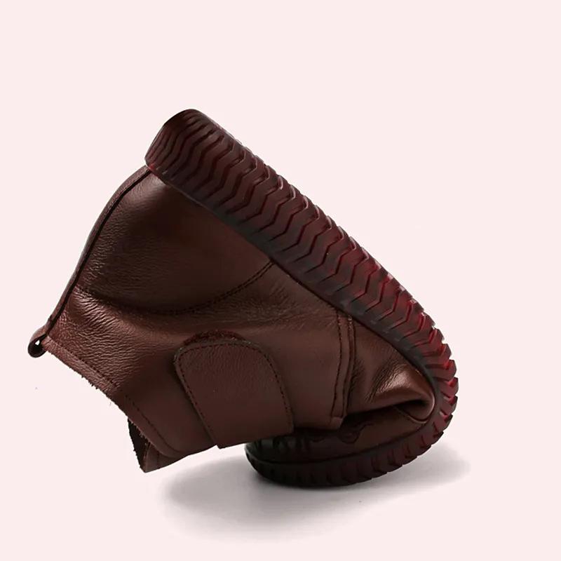 Женские кожаные ботильоны на толстой подошве, плюшевая обувь, женская зимняя теплая обувь, обувь