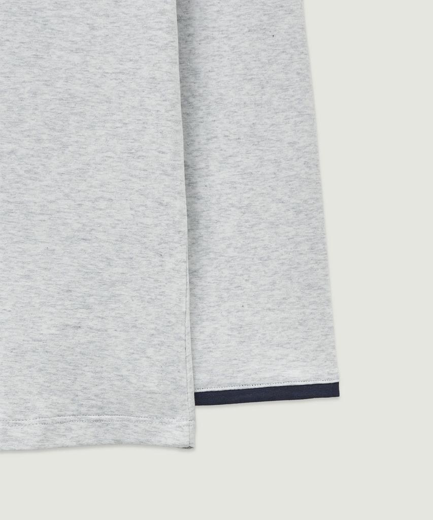 LMOOD WOMEN Dolly Three Quarter Ringer T-Shirt Light Gray