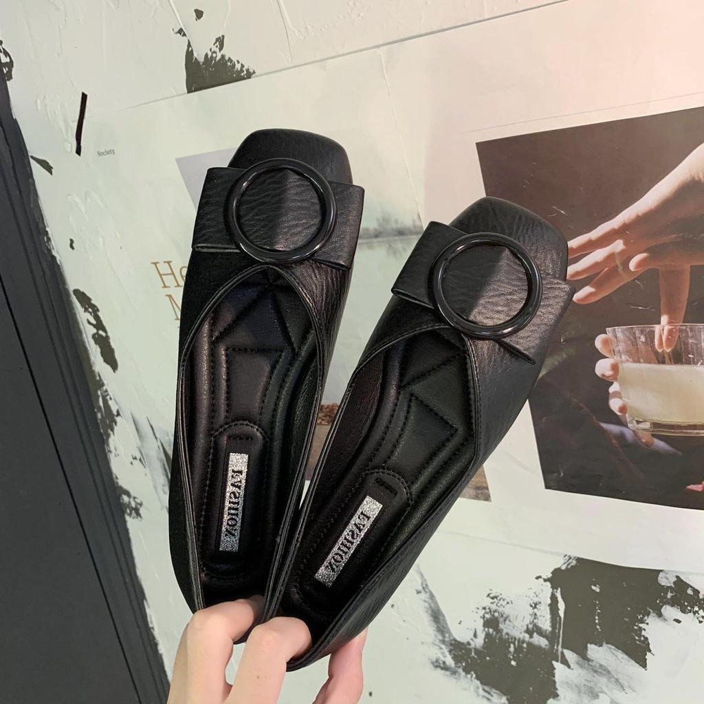 Moccasins Flat Green Round Toe Flats Women's Summer Footwear Luxury Leather Casual Cute Kawaii Shoes For Woman 2025 Luxury Brand