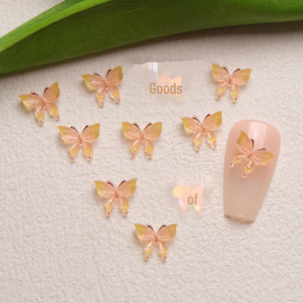 3D светящиеся бабочки для дизайна ногтей и чехол для телефона, аксессуары своими руками