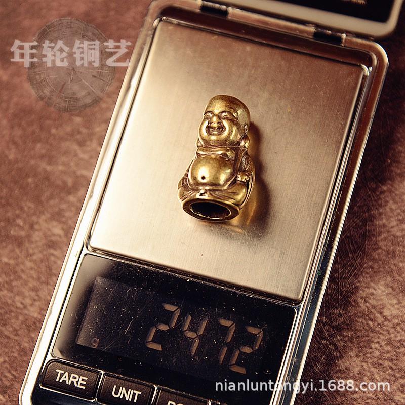 Brass Maitreya Buddha Figurine Small Desktop Decorative Statue Handcrafted Lost Wax Casting Ethnic Style Home Ornament