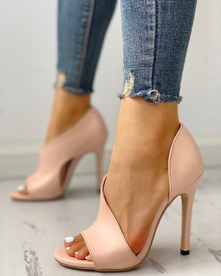 Женские летние сандалии однотонные в форме змеи повседневные с открытым носком на тонком каблуке из кожи ультравысокие сандалии