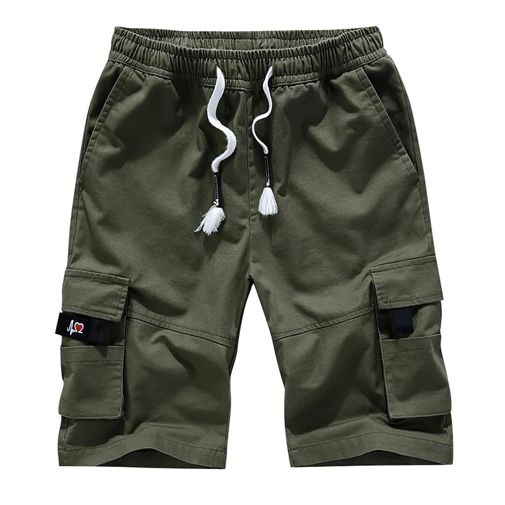 Casual Men's Fashion Drawstring Pocket Sports Pants Cotton Five-point Shorts Overalls Shorts