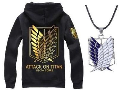 Amor e Attack on Titan Parka Basement Key Ожерелье Set Survey Corps Wings of Freedom Косплей Костюм Черный Золотой [Покупка без регистрации] + + 3 предмета (М,
