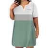 Womens Plus Size Dresses V Neck Short Sleeve Summer Casual Dress Tunic With Pocket