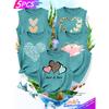 Five-piece set of matching tops for besties and sisters, featuring heart, leopard, and butterfly prints, stylish, elegant, vintage-inspired, new