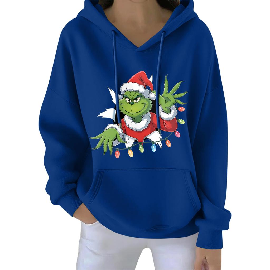 Women's Christmas  Hoodie Funny Cute Christmas Holiday Sweatshirt Pullover
