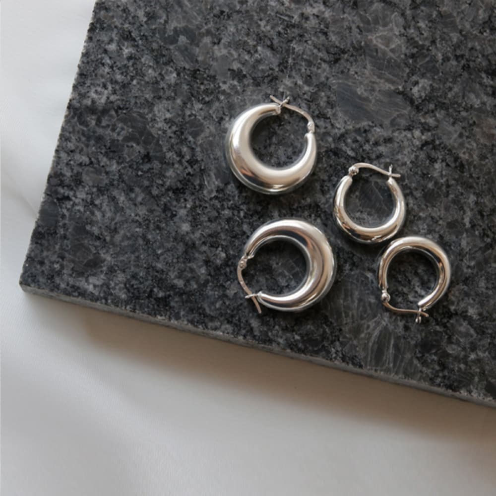 J.Lauren Silver Hook Big Hoop Earrings M02454_B