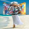 1PC Custom Name American Flag Adventure Beach Towel Highly Absorbent And Sand-Resistant Towel for Swimming, Pool, Yoga, And Travel Lightweight