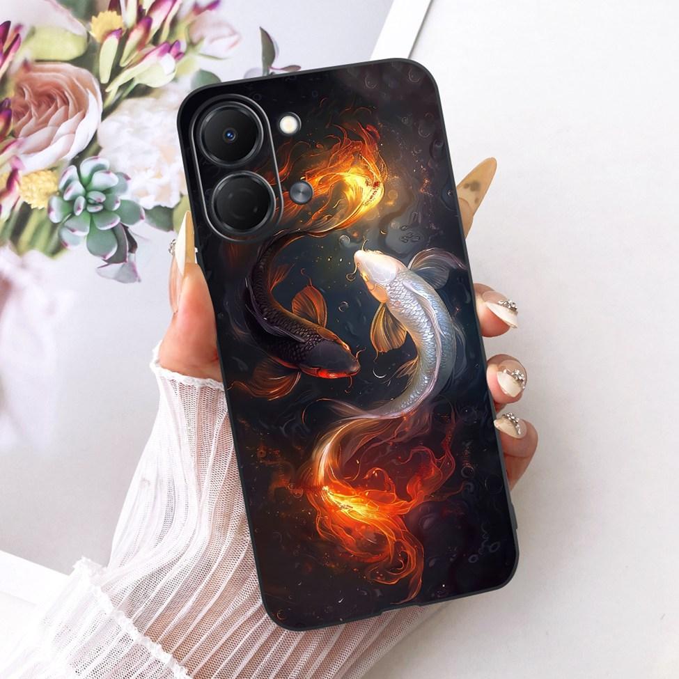 For Tecno Spark Go 3 Case Cover Fashion Butterfly Luxury Cute Painted Black Silicone Bumper For Tecno Spark Go3 KN3 Phone Casing