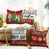 New Style Pillow Case Christmas Letter Decoration Printed Linen Sofa Bedside Pillow Case Pillow Case