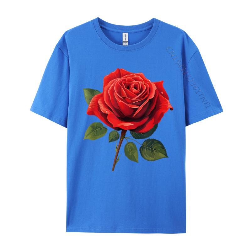 Unisex Clothing Red Rose Tees Birthday Camisa Unisex Retro Funny Camisa Unisexs TShirts Funny Tops Tees Top Quality