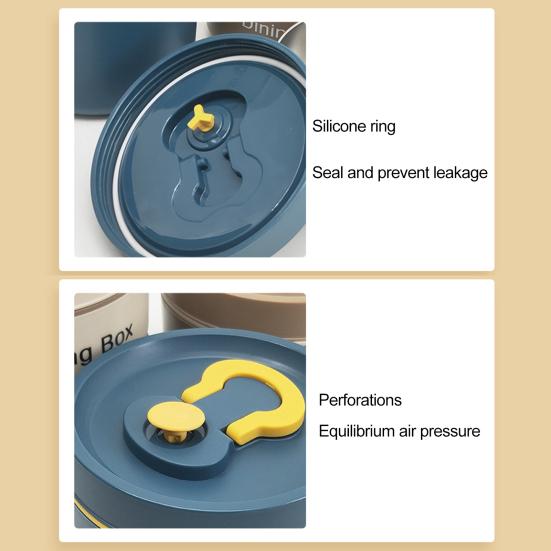 650 мл/350 мл Ланч-бокс Большой вместимости Герметичный Зеркальная полировка Пищевой класс Хорошая герметичность Сохранение свежести Штабелируемый Термоконтейнер для еды