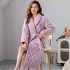 Padded Nightgown Women'S Autumn, Winter And Winter Coral Fleece Three-Layer Thickened Fleece Warm Long Bathrobe Pajamas Loungewear