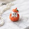 Ghost Style Decor Halloween Ornament, 3D Printed Pumpkin Design Figure, Figure Mini Desktop Decoration for Scented Candles