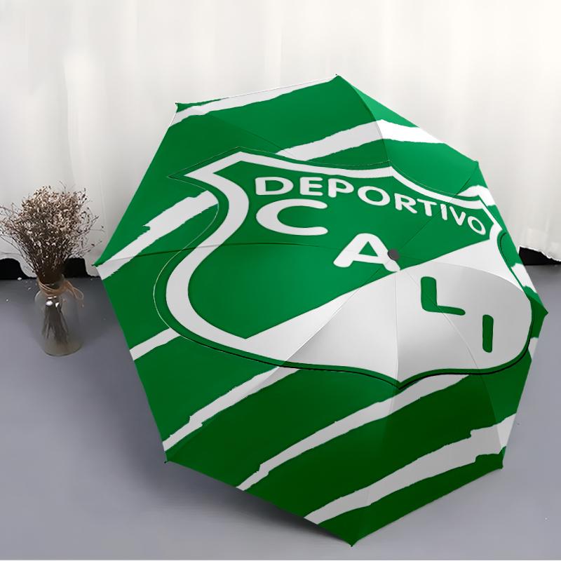 Printed Deportivo Cali LOGO Folding Umbrella,Outdoor,Leisure,And Travel Umbrella,Durable Umbrella Fabric,Birthday And Holiday Gift