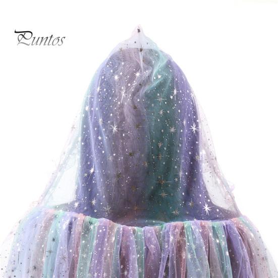 Детский плащ на Хэллоуин со светодиодной гирляндой, прозрачная сетка, блестки, капюшон, сборка, шнуровка, галстук, костюм для рождественской вечеринки в стиле принцессы, пончо