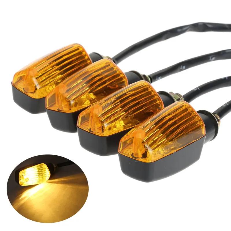 4Pcs 12V Universal Motorcycle Turn Signal Lights Blinker Bulb Amber Flasher Flashing Light Lamp For Honda Kawasaki Suzuki Yamaha
