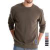 New Casual Sweatshirts for Autumn Foreign Trade Men's Loose Solid Color Round Neck Pullover Trendy Men's Pullover
