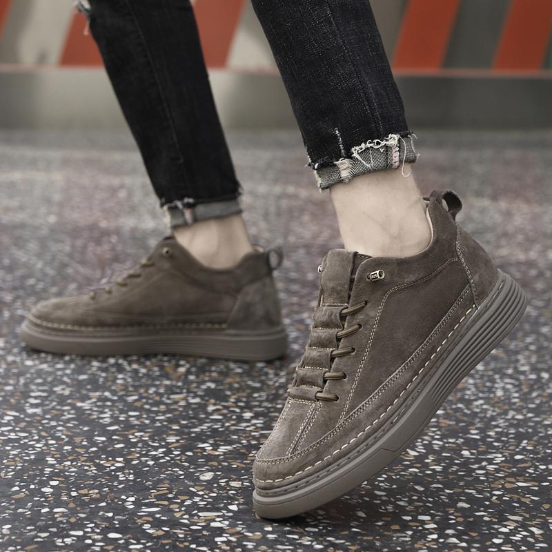 Модная весна/осень мужская обувь из натуральной кожи для скейтбординга, дышащая, удобная обувь для отдыха на природе, брендовая повседневная, трендовая спортивная обувь для скейтбординга